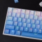 Gradient Blue 104+16 Full PBT Gradient Blue Dip-dye Keycaps Set Doubleshot Backlit OEM Profile for Cherry MX Mechanical Keyboard